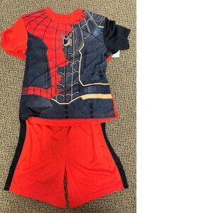 Boys Spiderman Pajamas 12 Marvel 2 Pc Short Sleeve Shirt & Shorts Summer